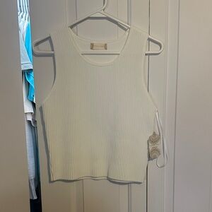 Altar'd State White Ribbed Tank Top